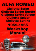 Alfa Romeo Giulia, Giuliette, Spider, Sprint, GT and GTA 1959-1968 Workshop Manual