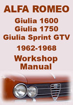 Alfa Romeo Giulia 1600, 1750, Giulia Sprint GTV 1962-1968 Workshop Manual